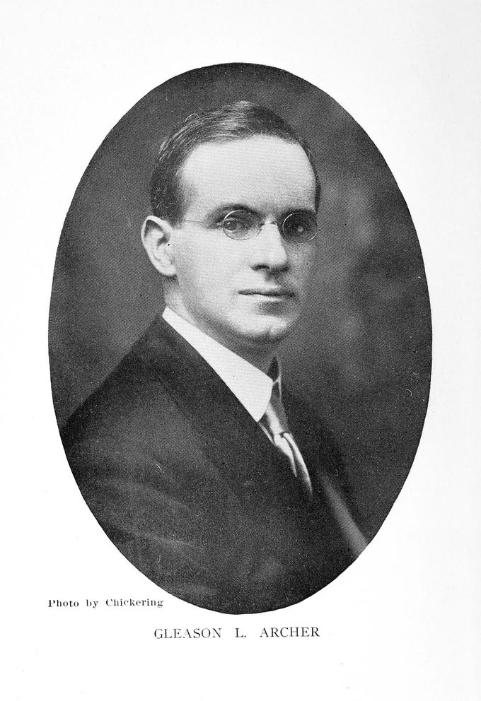 Gleason Leonard Archer, founder of Suffolk University Law School, photographed in 1915.